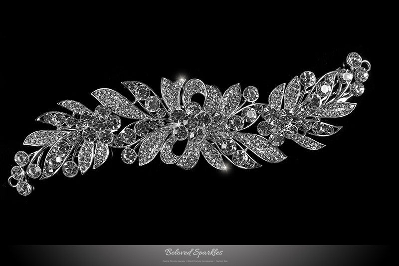 Tracey Ribbon Floral Hair Comb | Crystal - Beloved Sparkles
- 1